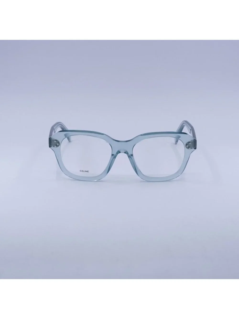 Celine CL50124I 093 Eyeglasses Shiny Transparent Lime 52mm Square Frame
